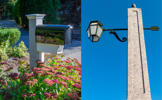 Granite Mailbox & Light Post